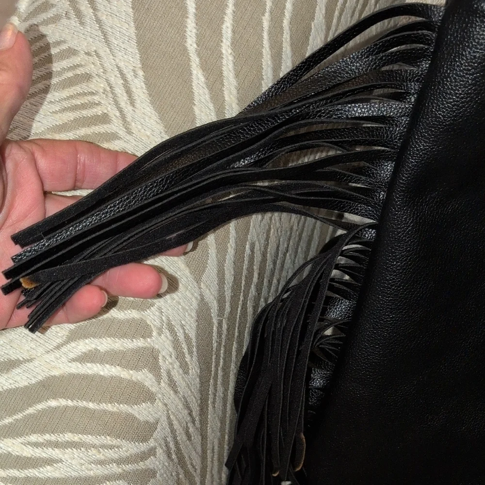 Victoria's Secret Black Fringe Shoulder Bag
